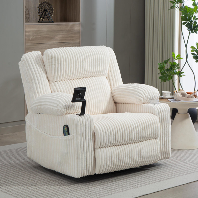 Oversized Dual Motor Power Swivel Rocker Recliner Chair with Adjustable Headrest for Adults, Glider Rocking Chairs with Vibration and Heat, USB Type C, Armrest Storage