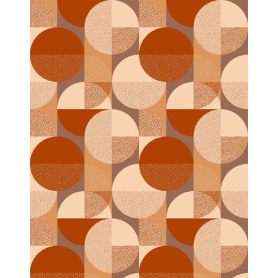 Emanuelle 7m x 75cm Matte Bauhaus Circle Wallpaper Roll