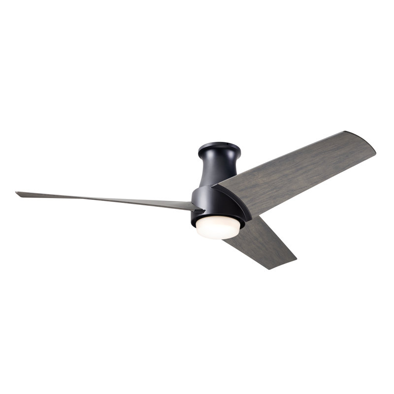 Ambit 56'' Ceiling Fan with LED Lights, Matte Black, Graywash, Wall/Remote Combo Controls