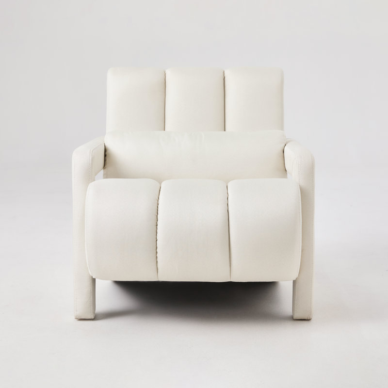 Foram Modern Upholstered Accent Chair With Linen Fabric And A Pillow, Beige