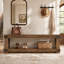 Upholstered Engineered Wood Bench with Shelves