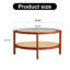 Table basse moderne double minimaliste circulaire, plateau de table en verre artisanal