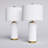 26'' White Ceramic Table Lamp With Usb For Living Room/Bedroom