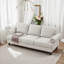 Canapé de salon moderne en polyester 2 + 3 places - canapé de salon avec accoudoirs ronds et garniture cloutée argentée (beige)-1192245066