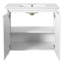Meuble-lavabo de 36 po blanc antique avec lavabo en céramique, espace de rangement spacieux, attrait rustique et sensation de bon fonctionnement avec des compartiments spacieux, style rétro, processus d'assemblage simple