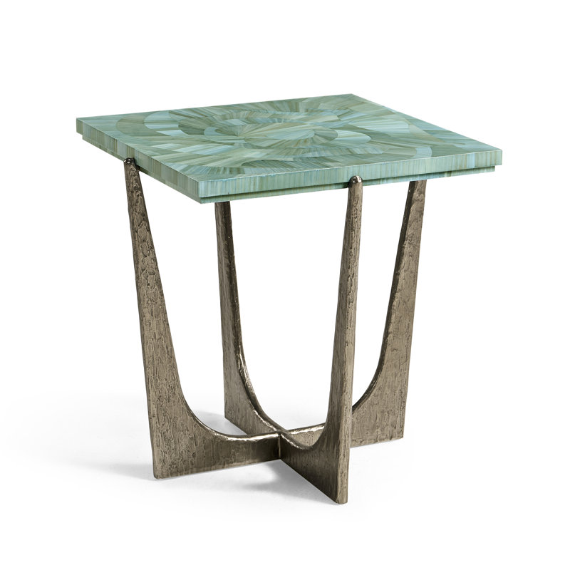 Water Seaglass Martini Table, 23" H x 21.5" W x 21.5" D