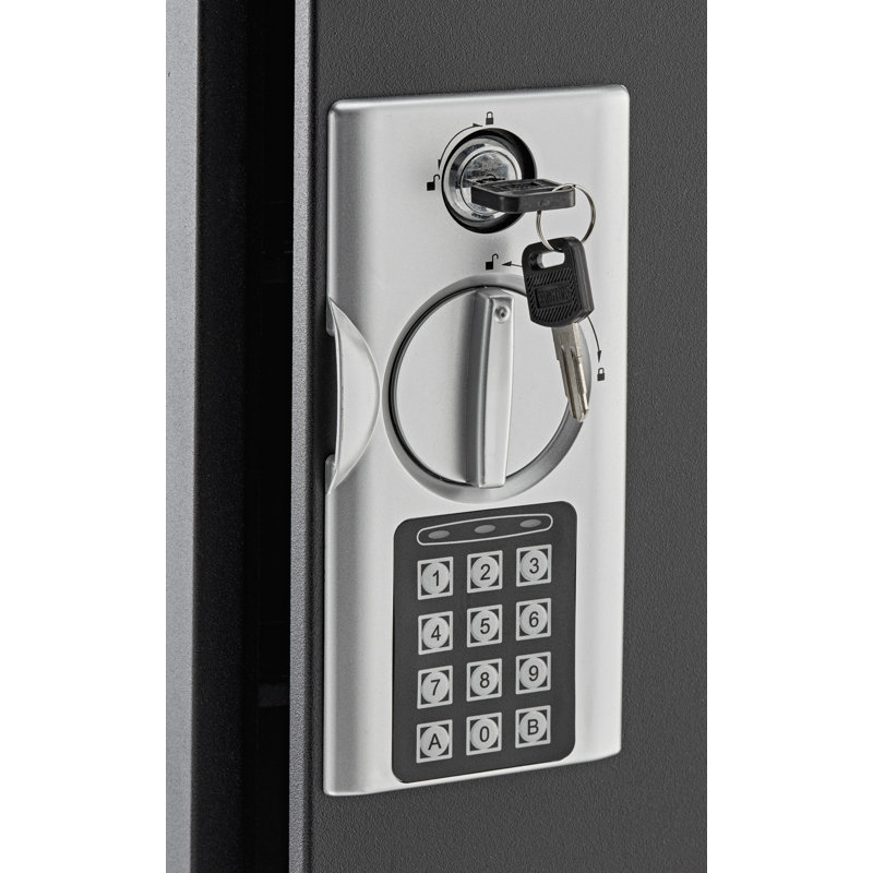 60-Key Steel Heavy-Duty Digital Lock Key Cabinet with 160 Key Tags, Black