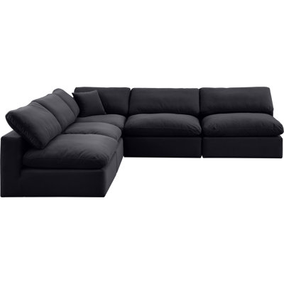 Hripsik Velvet L-Shaped Sectional Reversible
