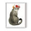 «Flower Crown Cats I», reproduction encadrée - bois massif-378418877-378418882