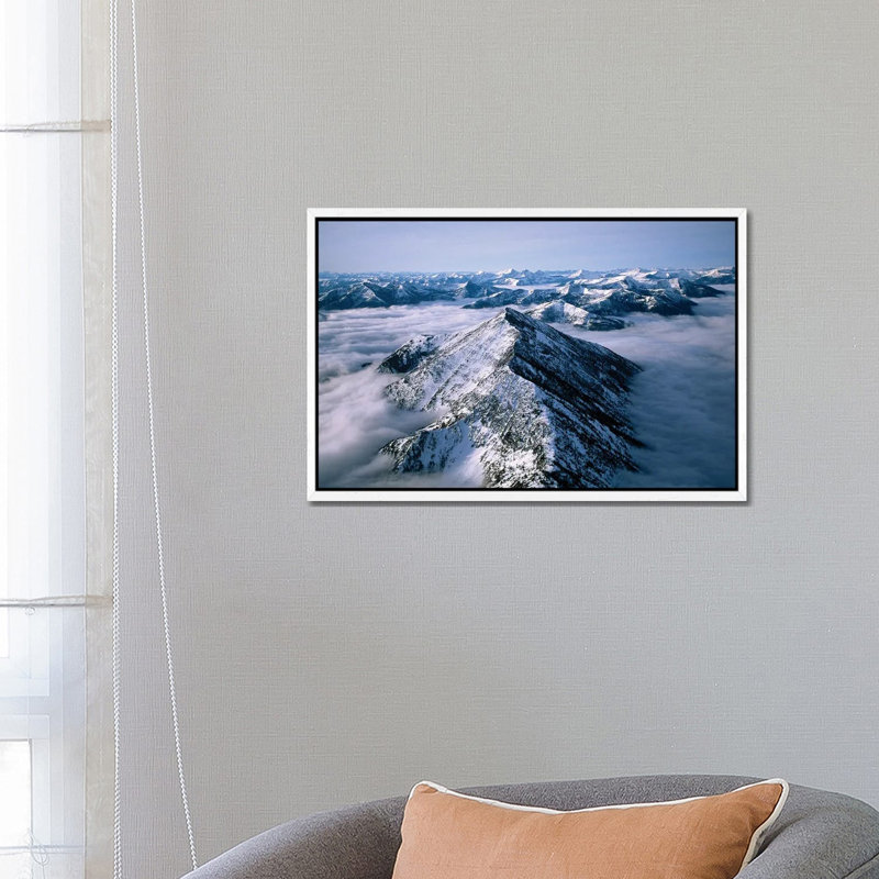 An Aerial View Of Montana's Rocky Mountain Front by Joel Sartore - Gallery-Wrapped Canvas Giclée on Canvas, White Framed