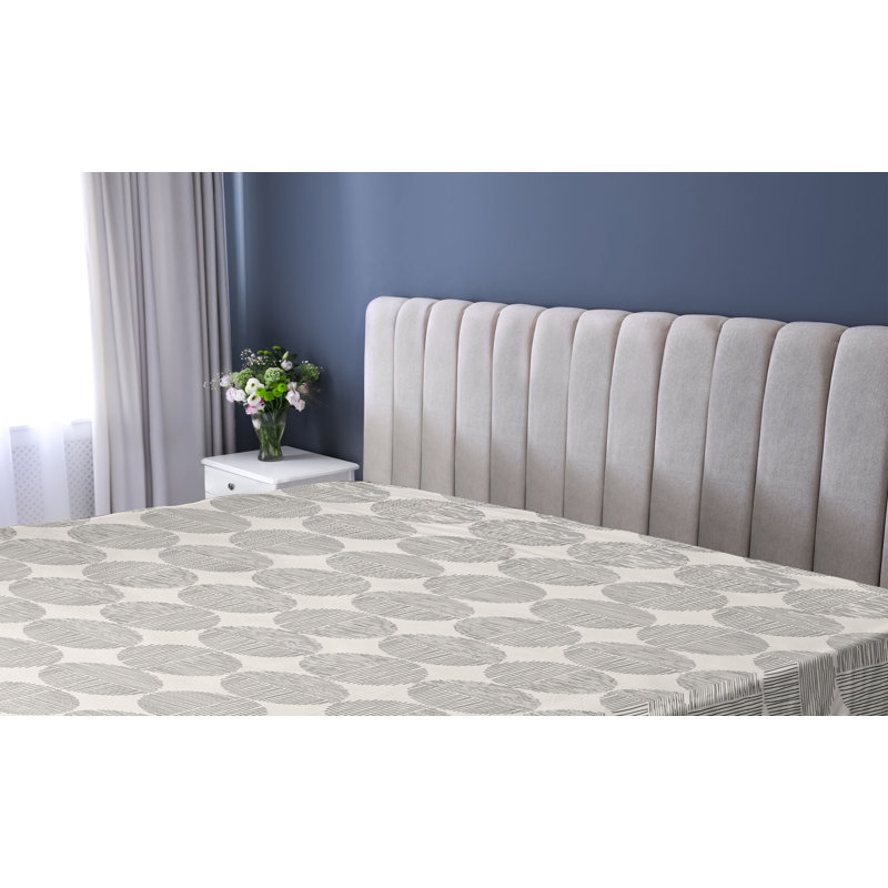 Drap-housse Ambesonne, Perle, gris anthracite, gris / géométrique, Drap-housse très grand californien