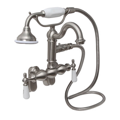 2 Handle Bathroom Clawfoot Tub Faucet with Diverter
