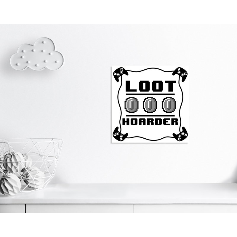 Loot Hoarder Kids Paper Print, 24" H x 24" W x 1.5" D, Canvas
