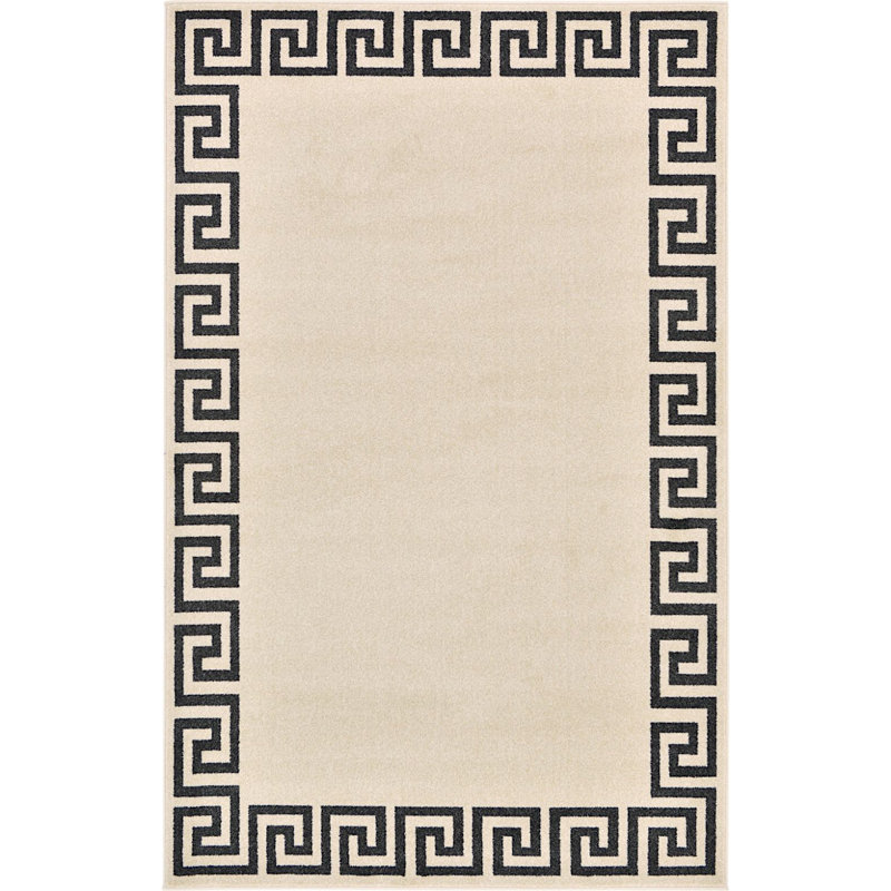Tapis onyx à motif géométrique Rhodes, Rectangle 5 pi x 8 pi