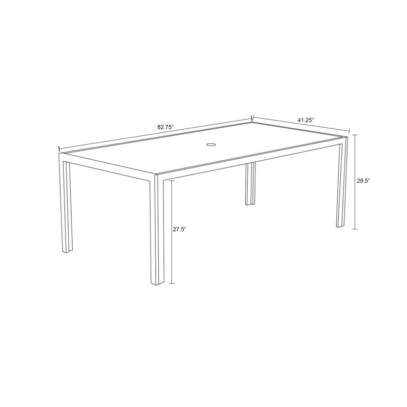 Staple Outdoor Dining Table, White, Concrete