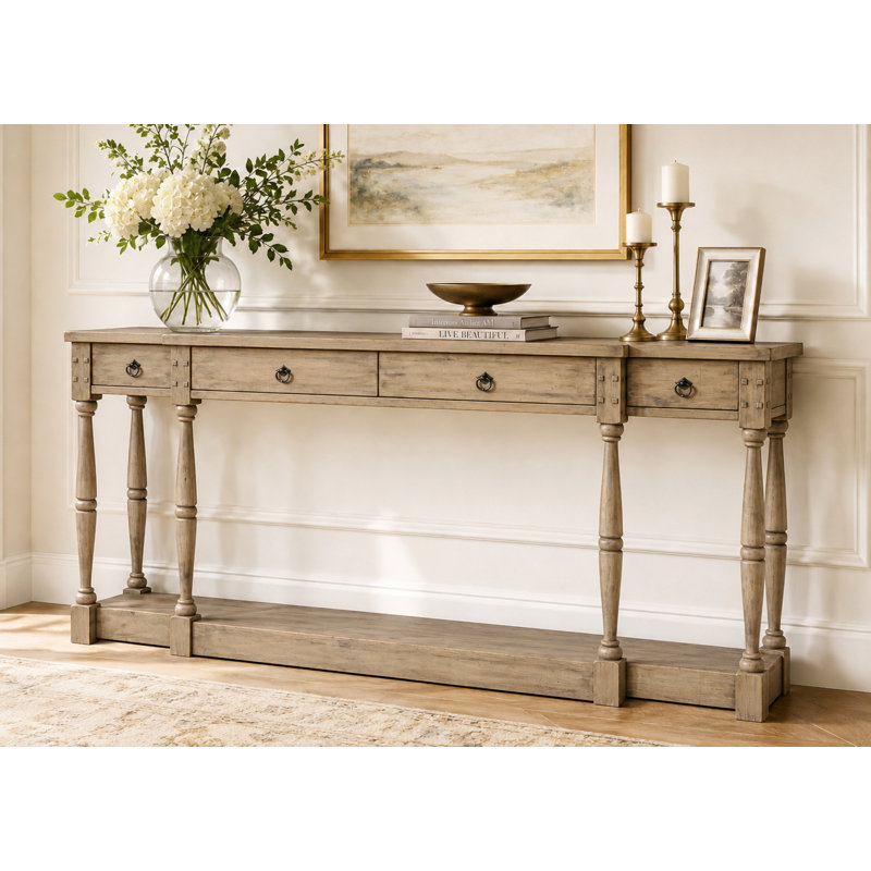 72 " W Pine Solid Wood Sideboard, Natural