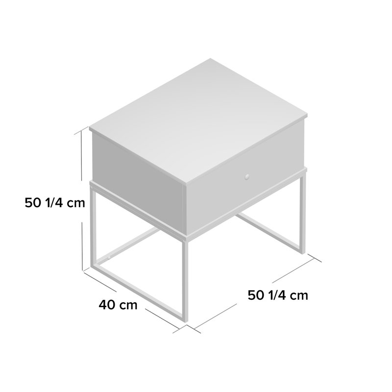 Muir 50.2cm W Manufactured Wood Bedside Table, Black/Iron Slate