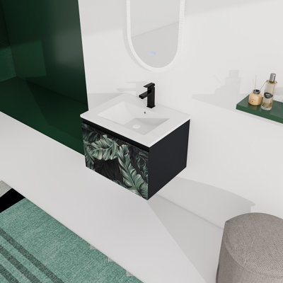 24'' Floating Wall-Mounted Bathroom Vanity With Ceramics Sink
