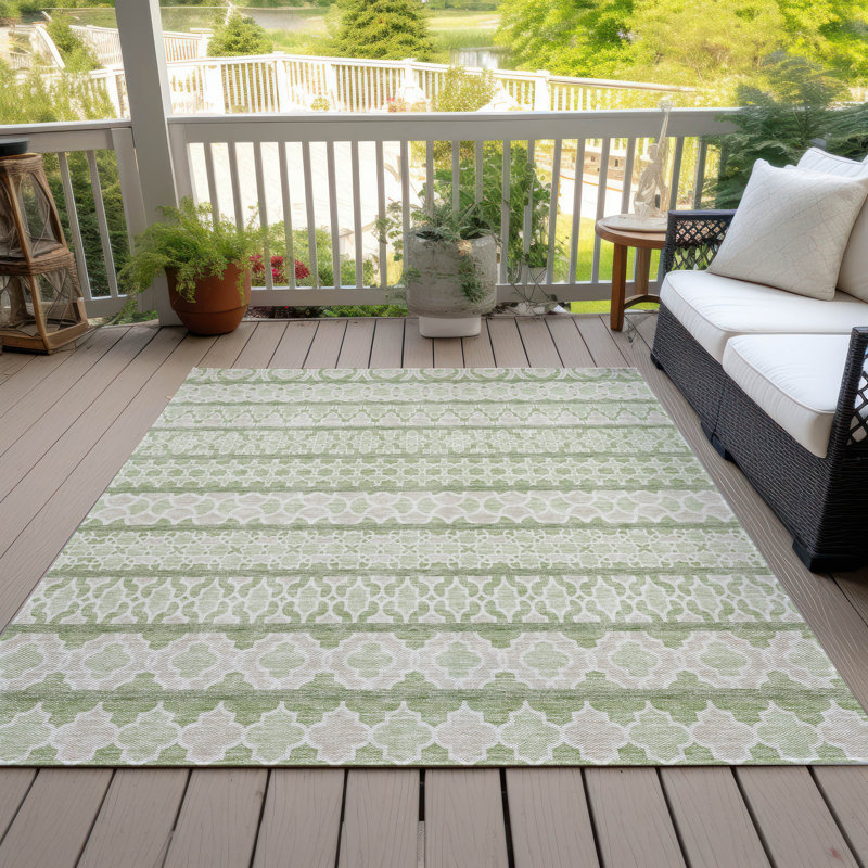 Tapis intérieur / extérieur Juli avec envers antidérapant, Rectangle de 10 pi x 14 pi