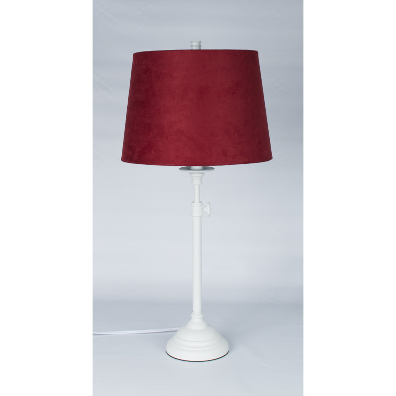 Lampe de table 30 ", Suède rouge, Blanc