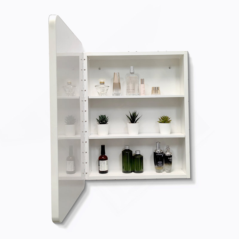 Armoire à pharmacie murale ou en métal avec miroir, Blanc