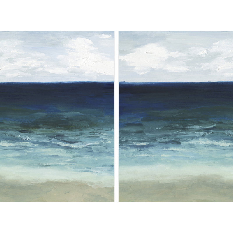 " Ocean Deep " 2 - Pieces, 18" H x 12" W