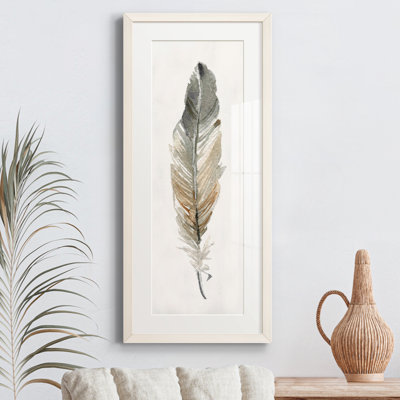 " Neutral Feather I " Painting Print