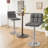 Swivel Upholstered Adjustable Height Counter Stool with Metal Frame-1309875888