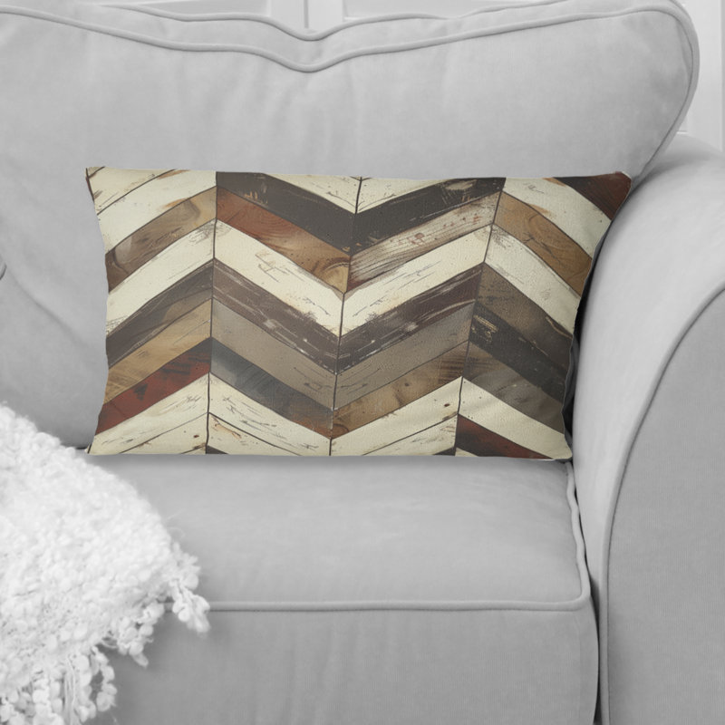 Coussin brun foncé à chevrons dynamiques I - Modern