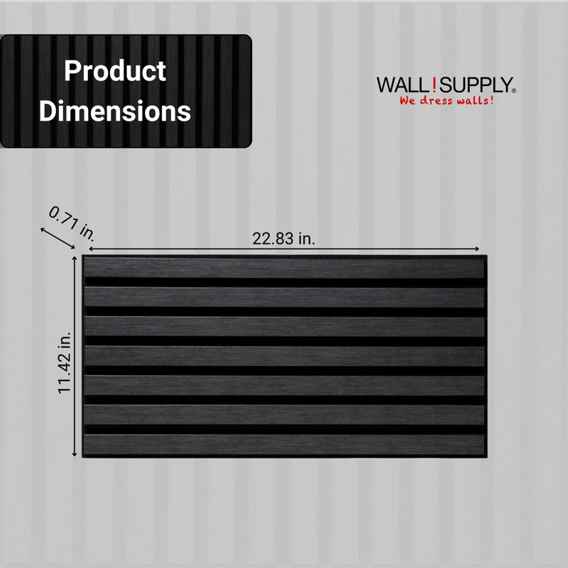 11.42" x 22.83" 3D Acoustic Wall Panel (6-pack), Matte Black