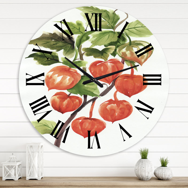 Une branche de physique rouge - Horloge murale traditionnelle, Surdimensionné