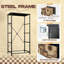 Commode 4 tiroirs à rangement vertical de style rétro géométrique avec tiroirs en bois