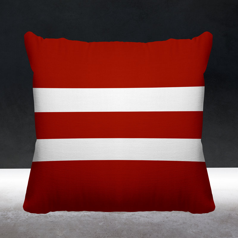 Coussin décoratif intérieur / extérieur Kyson, L 15 po x H 15 po, Rouge