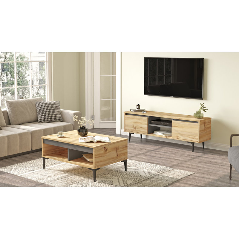 Living Room Furniture Set, Naturel/noir