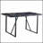 Industrial Rectangular MDF Black Dining Table for 4-6 People, 1.5 Inch Thick Top with Sturdy Metal Legs, Perfect for Work, Kitchen, and Dining-391868344