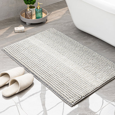 Zager Microfiber Soft Chenille Bath Rug with Non-Slip Backing