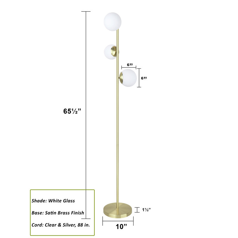 65.5'' Satin Brass Tree Floor Lamp