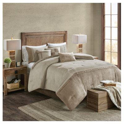 7 Piece Faux Suede Comforter Set