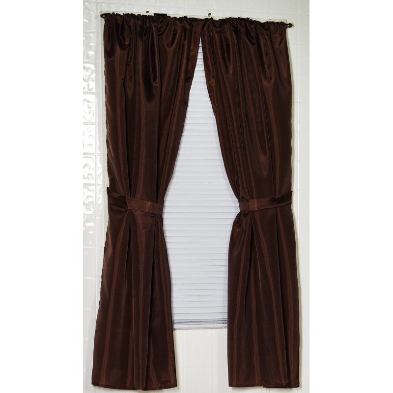 Paire de rideaux semi-transparents avec passe-tringle Bottineau, Brun