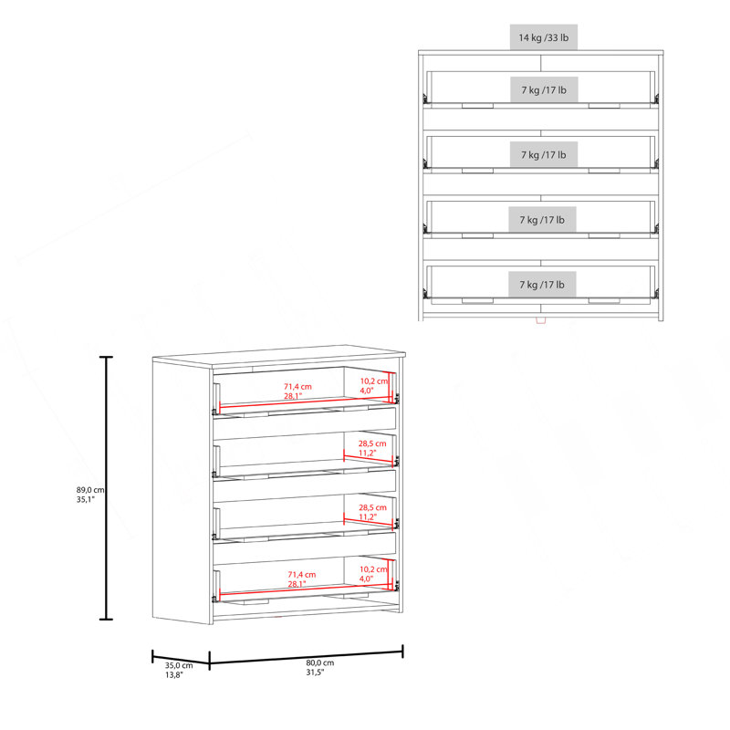 Ensemble de 2 commodes en chêne naturel Arcadia - Mobilier de rangement moderne pour chambre à coucher, Natural