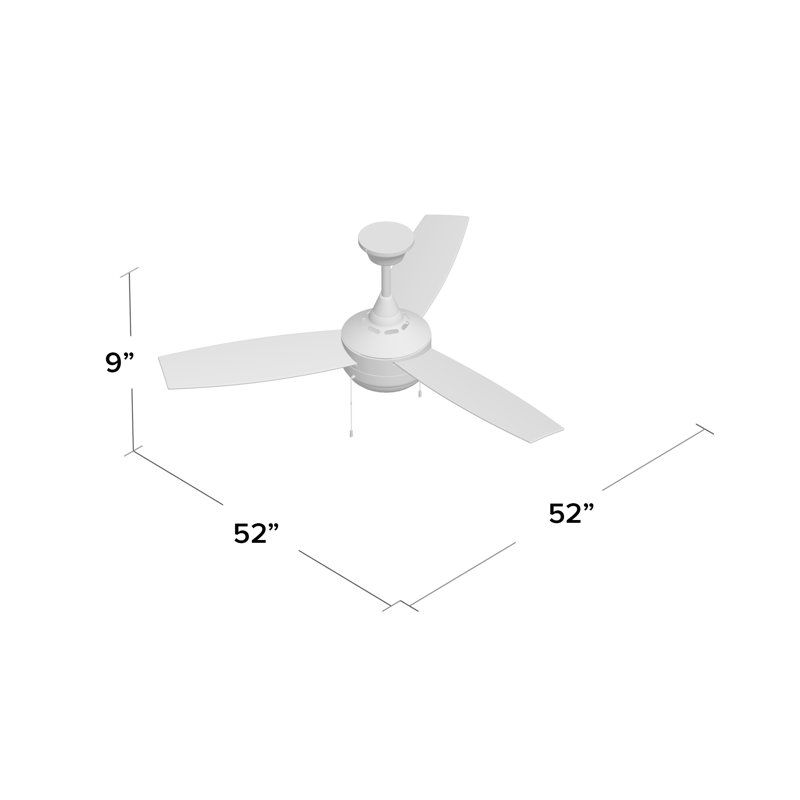 52'' Ceiling Fan with Light Kit, Brushed Polished Nickel with Dark Oak Blades