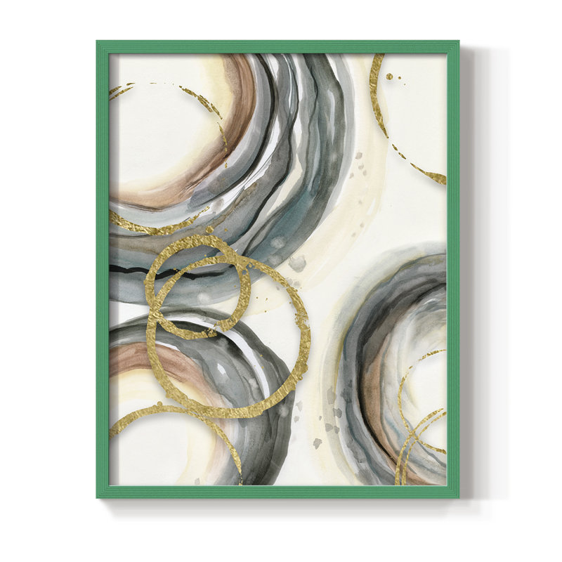 «Gold Elasticity I», reproduction encadrée - bois massif, H 21 po x l 17 po, Vert