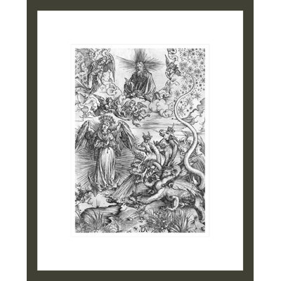 Scène de l'Apocalypse «La femme vêtue de soleil et du dragon à sept têtes» par Albrecht Dürer - Impression Giclée sur cadre