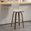 Tabouret de bar et de comptoir pivotant rembourré avec structure en bois massif et dossier en similicuir en forme de L-1724114232-1724114213