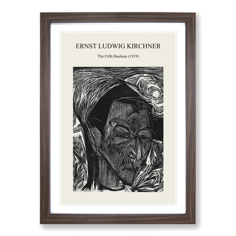 The Fifth Bauhaus by Ernst Ludwig Kirchner - Picture Frame Painting, Walnut Framed, 36cm H x 27cm W x 2cm D