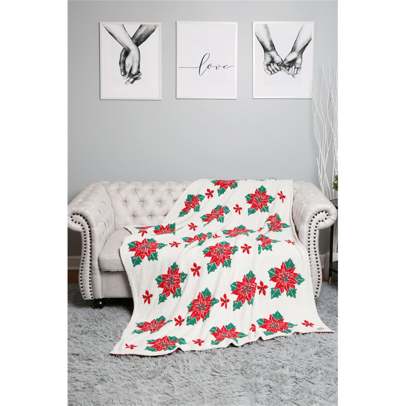 Jeté de luxe à motif X-Mas - POINSETTIA