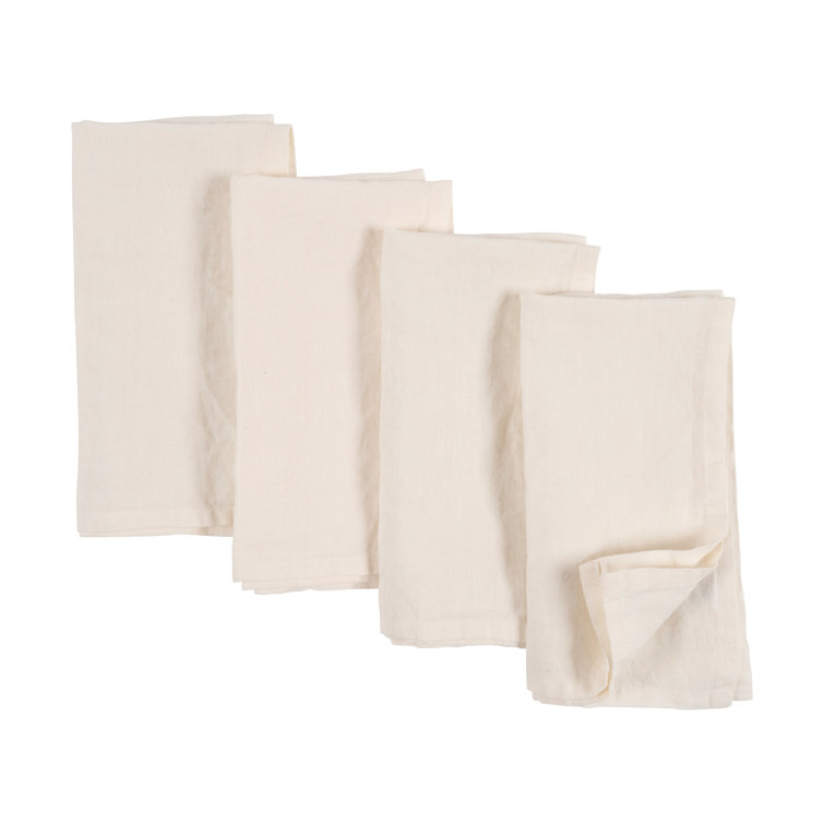 Linen Napkins Set of 4, Ivory