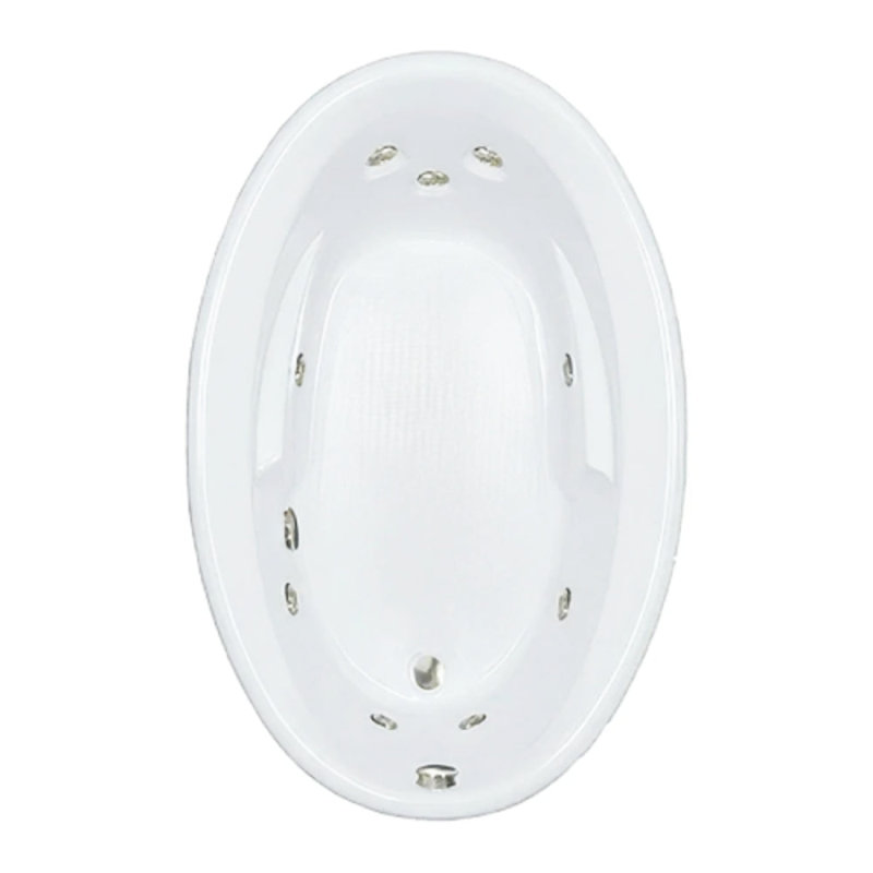 60" L x 42" W Drop In Whirlpool Acrylic Bathtub with Reversible Drain in White