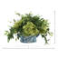 Hydrangea and Ruscus Arrangement in Ceramic Pot