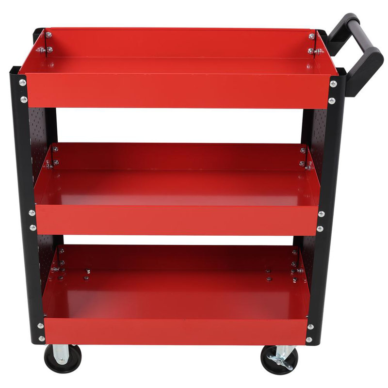 Chariot à outils sur roulettes 3 niveaux, Rouge